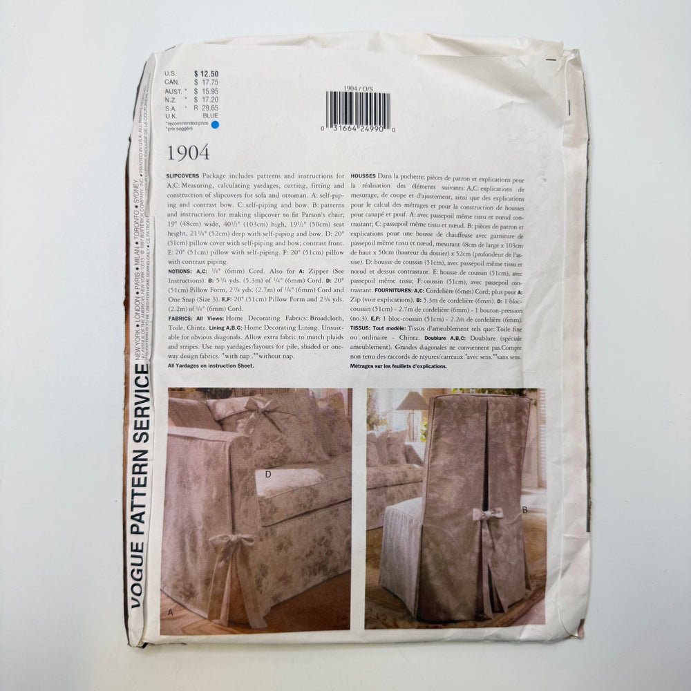 Sewing Pattern - Craft - Vogue 1904 - True Deadstock supplies Fabric by private - Sustainable Textile | FABCYCLE