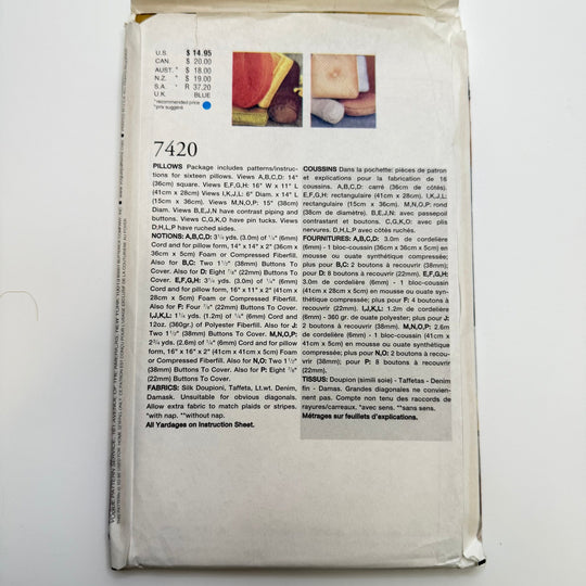 Sewing Pattern - Craft - Vogue 7420 - True Deadstock supplies Fabric by private - Sustainable Textile | FABCYCLE