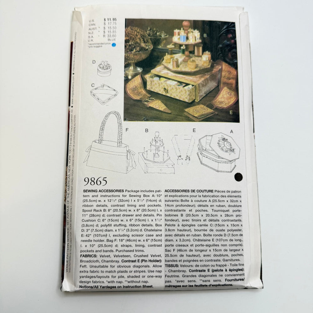 Sewing Pattern - Craft - Vogue 9865 - True Deadstock supplies Fabric by private - Sustainable Textile | FABCYCLE