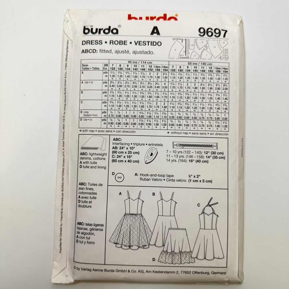 Sewing Pattern - Junior - Burda 9697 - True Deadstock supplies Fabric by private - Sustainable Textile | FABCYCLE