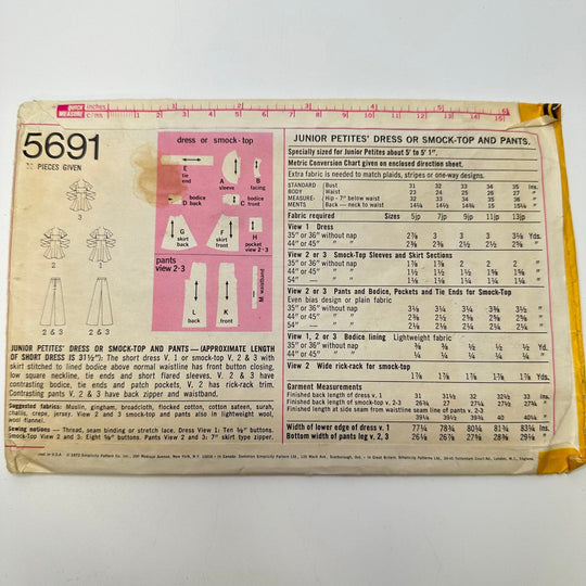 Sewing Pattern - Junior - Simplicity 5691 - True Deadstock supplies Fabric by private - Sustainable Textile | FABCYCLE