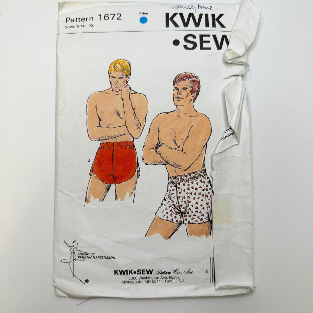 Sewing Pattern - Menswear - Kwik Sew 1672 - True Deadstock supplies Fabric by private - Sustainable Textile | FABCYCLE