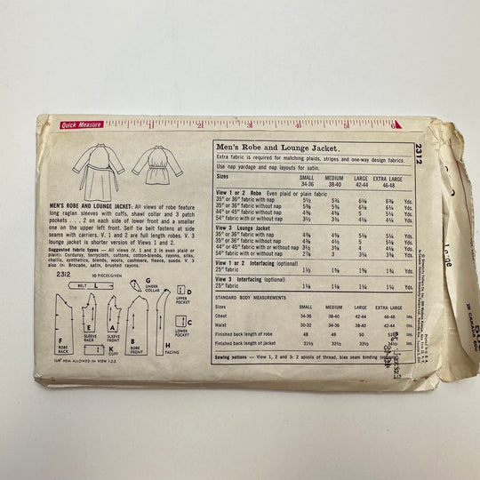 Sewing Pattern - Menswear - Simplicity 2312 - True Deadstock supplies Fabric by private - Sustainable Textile | FABCYCLE