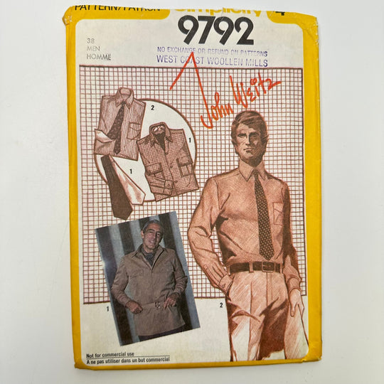 Sewing Pattern - Menswear - Simplicity 9792 - True Deadstock supplies Fabric by private - Sustainable Textile | FABCYCLE