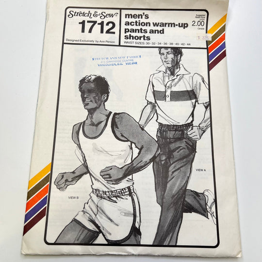 Sewing Pattern - Menswear - Stretch &amp; Sew 1712 - True Deadstock supplies Fabric by private - Sustainable Textile | FABCYCLE