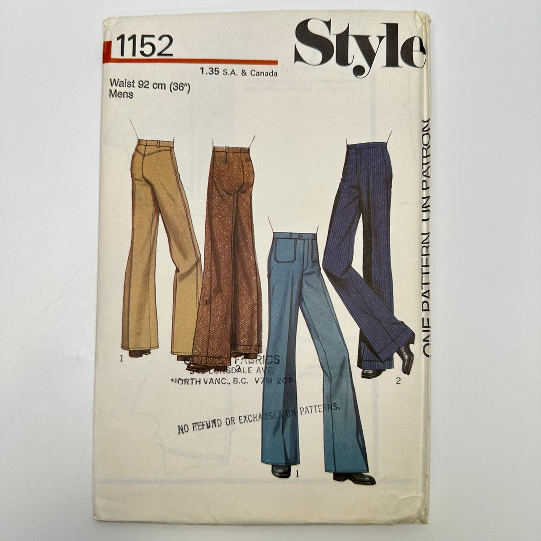 Sewing Pattern - Menswear - Style 1152 - True Deadstock supplies Fabric by private - Sustainable Textile | FABCYCLE