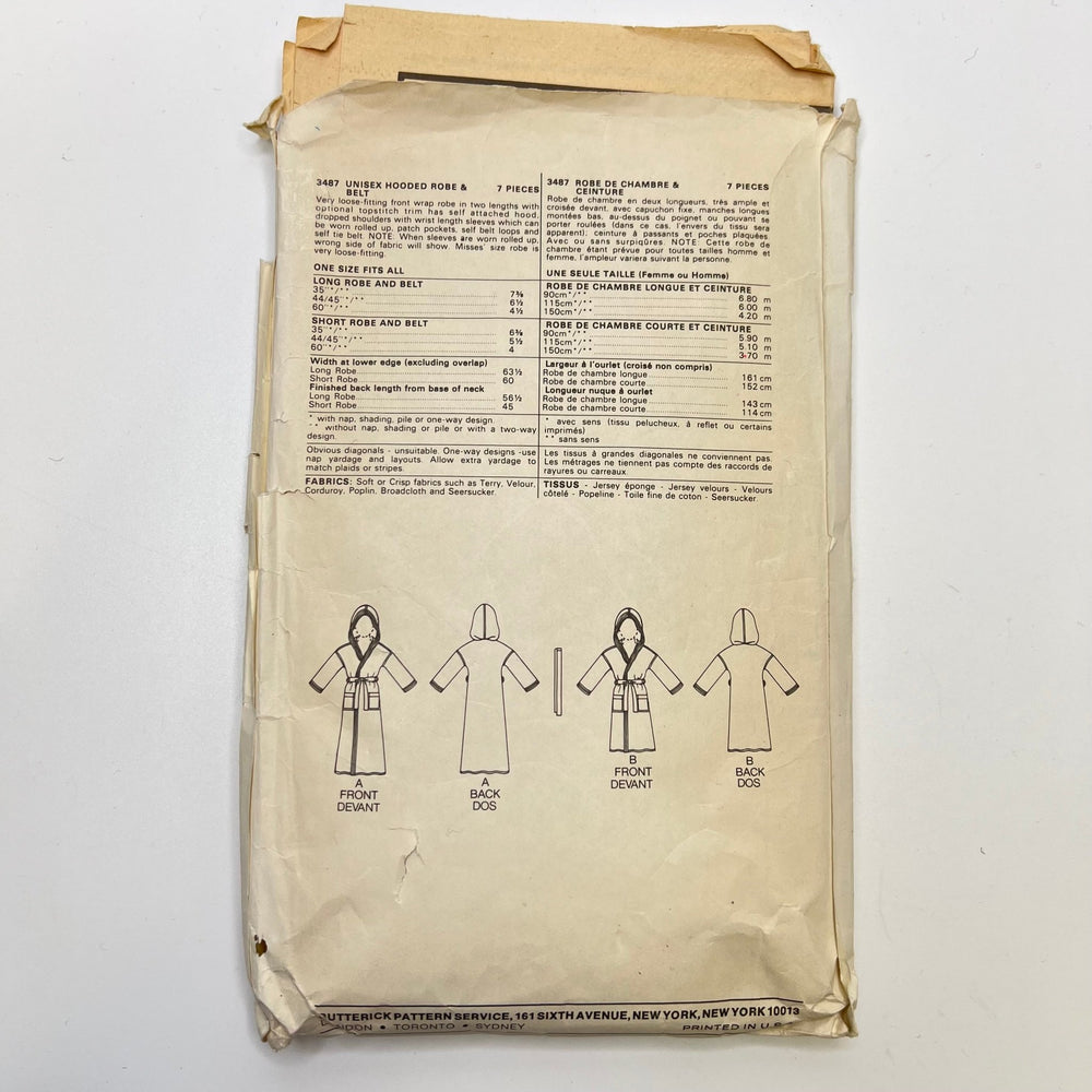 Sewing Pattern - Unisex - Butterick 3487 - True Deadstock supplies Fabric by private - Sustainable Textile | FABCYCLE