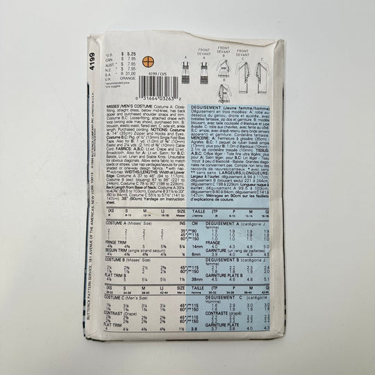 Sewing Pattern - Unisex - Butterick 4199 - True Deadstock supplies Fabric by private - Sustainable Textile | FABCYCLE