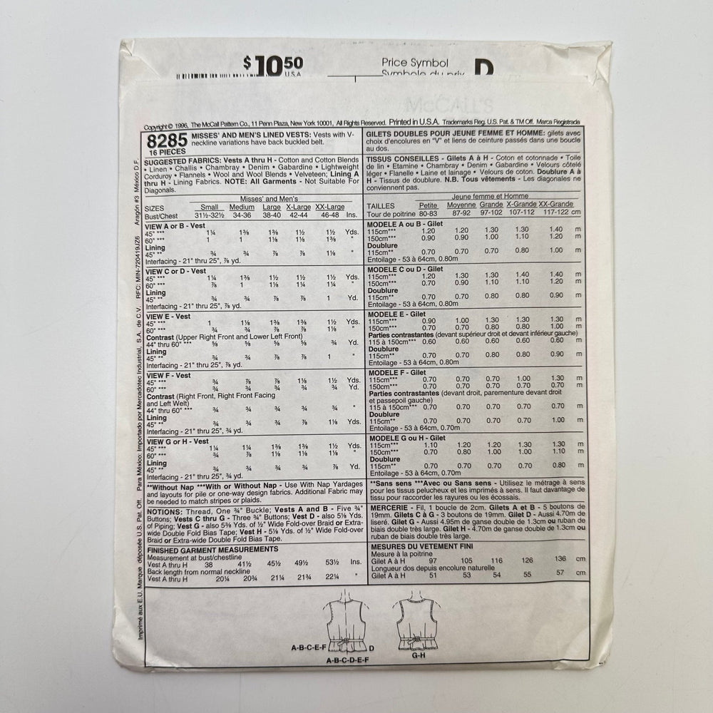 Sewing Pattern - Unisex - McCall's 8285 - True Deadstock supplies Fabric by private - Sustainable Textile | FABCYCLE