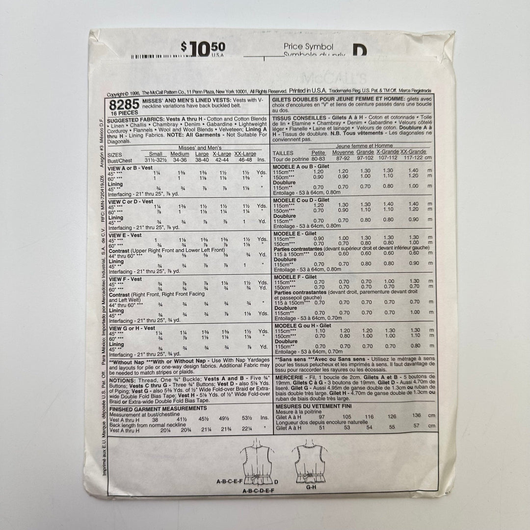 Sewing Pattern - Unisex - McCall&