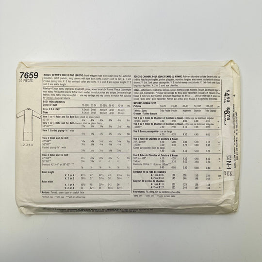 Sewing Pattern - Unisex - Simplicity 7659 - True Deadstock supplies Fabric by private - Sustainable Textile | FABCYCLE