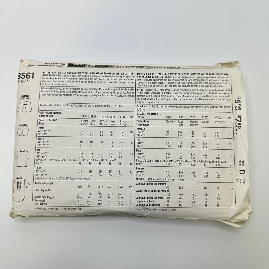 Sewing Pattern - Unisex - Simplicity 8561 - True Deadstock supplies Fabric by private - Sustainable Textile | FABCYCLE