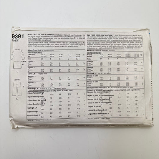 Sewing Pattern - Unisex - Simplicity 9391 - True Deadstock supplies Fabric by private - Sustainable Textile | FABCYCLE