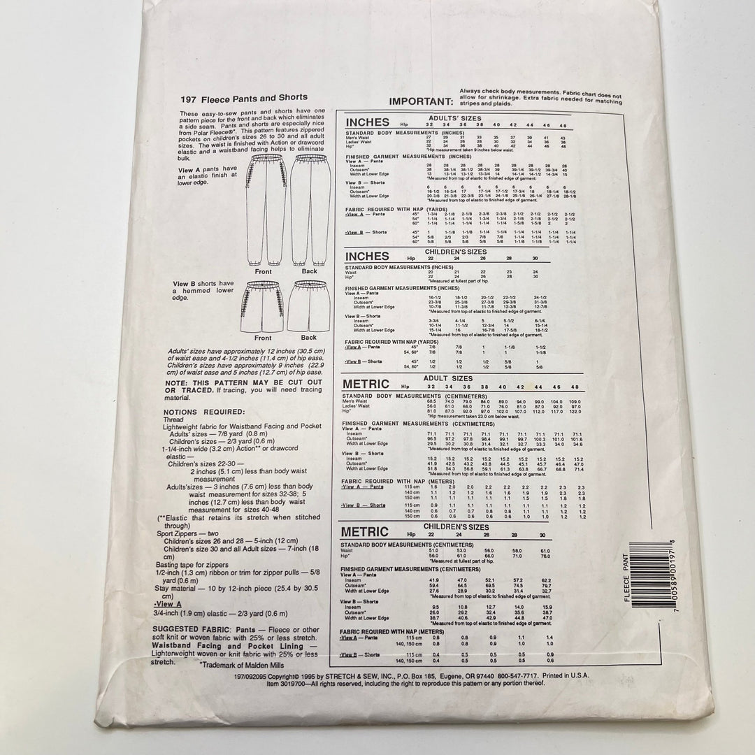 Sewing Pattern - Unisex - Stretch &amp; Sew 197 - True Deadstock supplies Fabric by private - Sustainable Textile | FABCYCLE