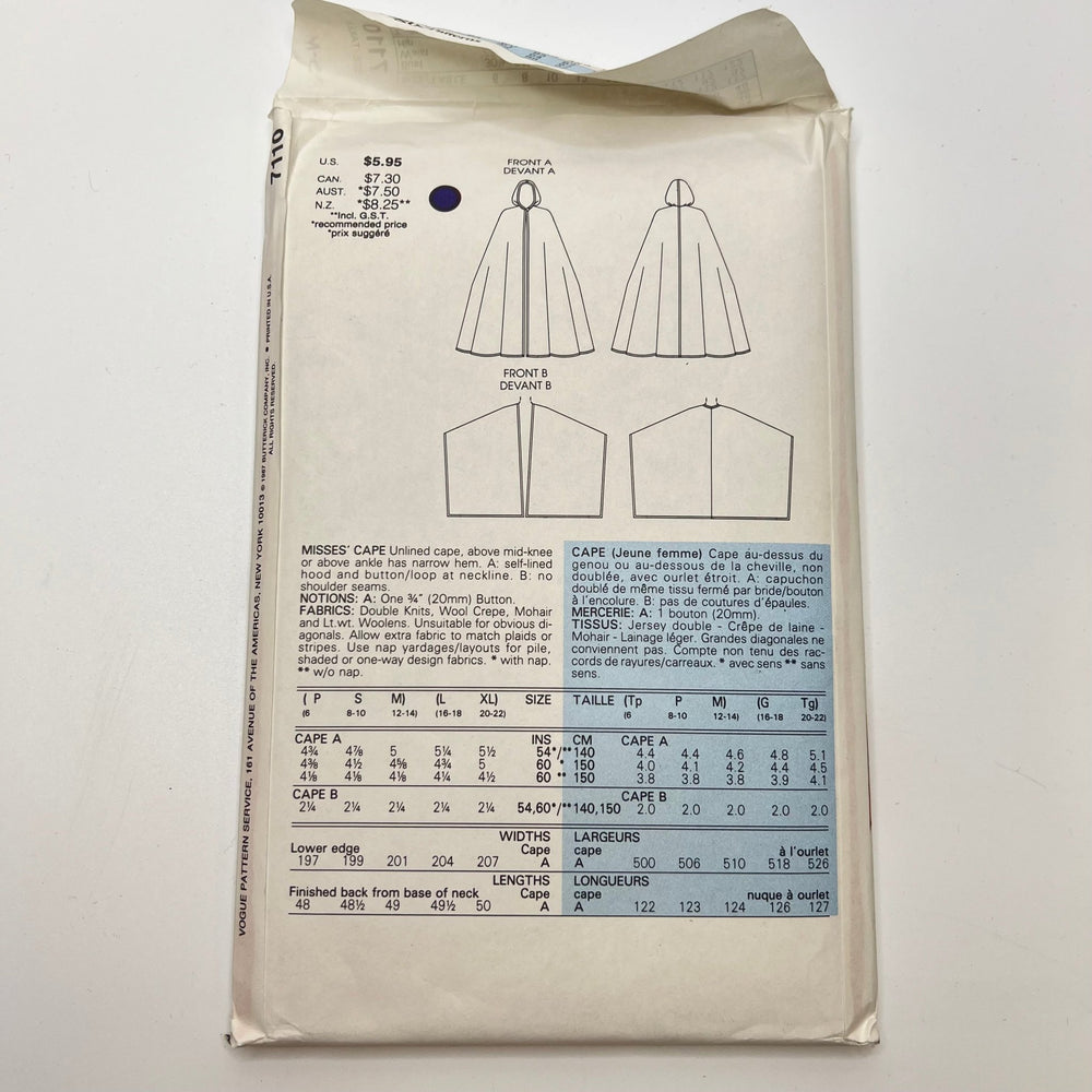 Sewing Pattern - Unisex - Vogue 7110 - True Deadstock supplies Fabric by private - Sustainable Textile | FABCYCLE