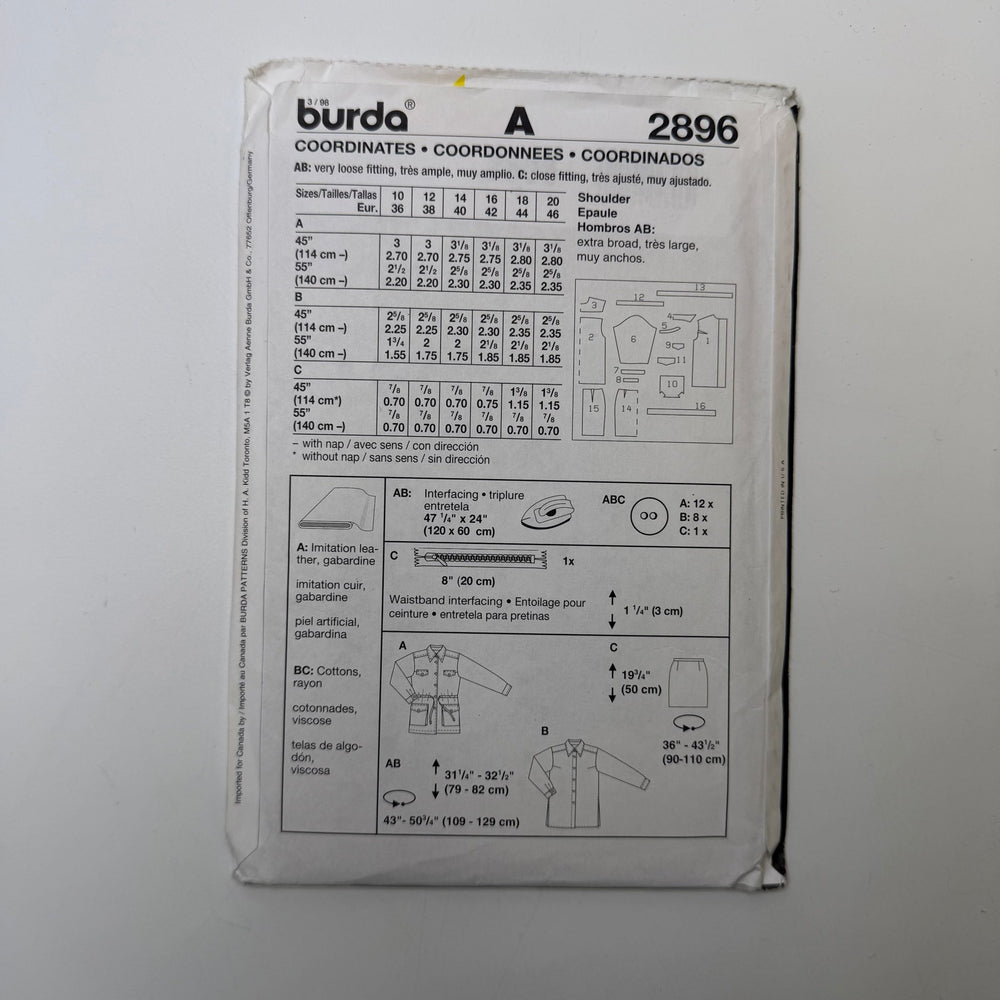 Sewing Pattern - Womenswear - Burda 2896 - True Deadstock supplies Fabric by private - Sustainable Textile | FABCYCLE