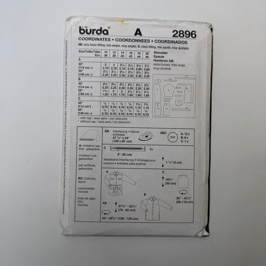 Sewing Pattern - Womenswear - Burda 2896 - True Deadstock supplies Fabric by private - Sustainable Textile | FABCYCLE