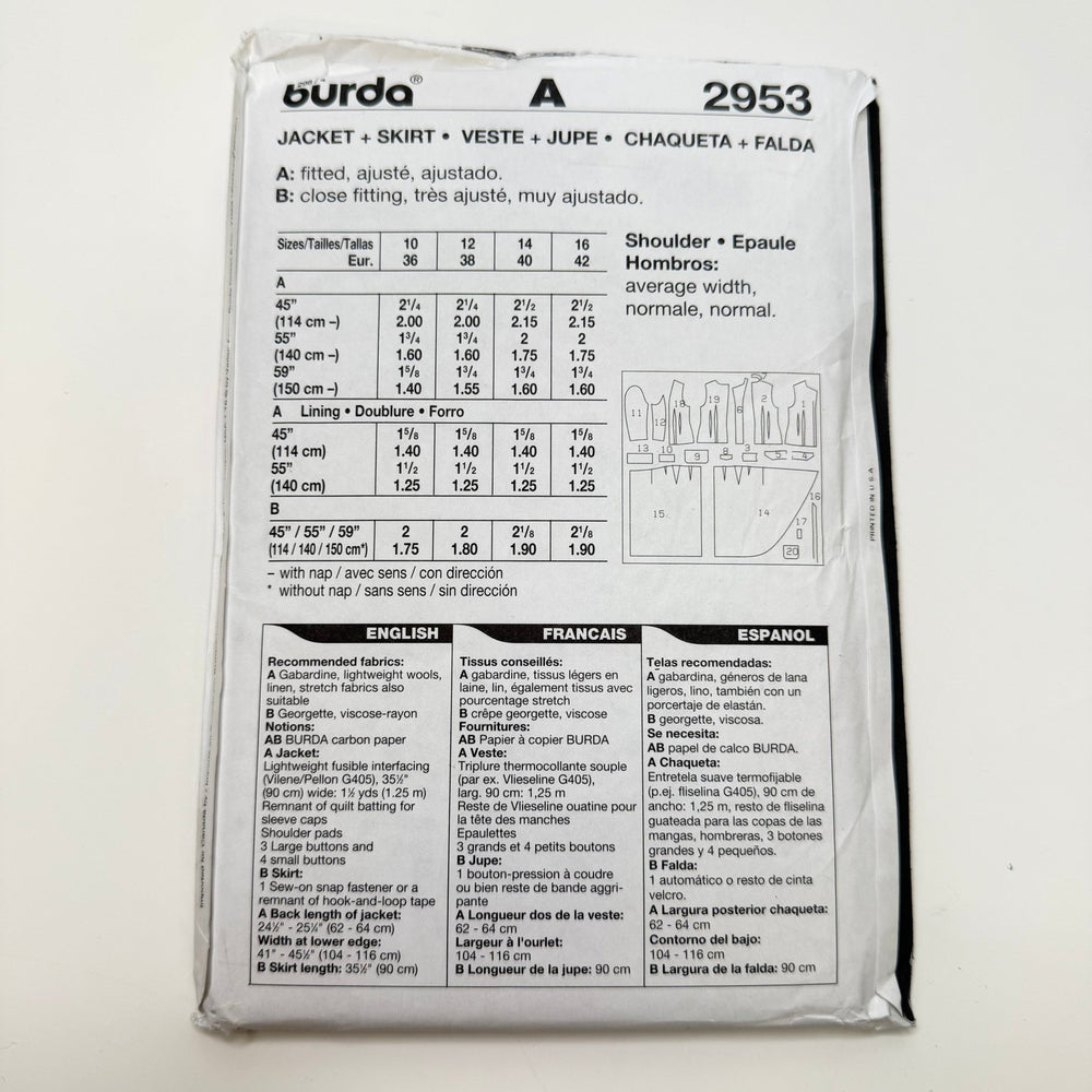 Sewing Pattern - Womenswear - Burda 2953 - True Deadstock supplies Fabric by private - Sustainable Textile | FABCYCLE