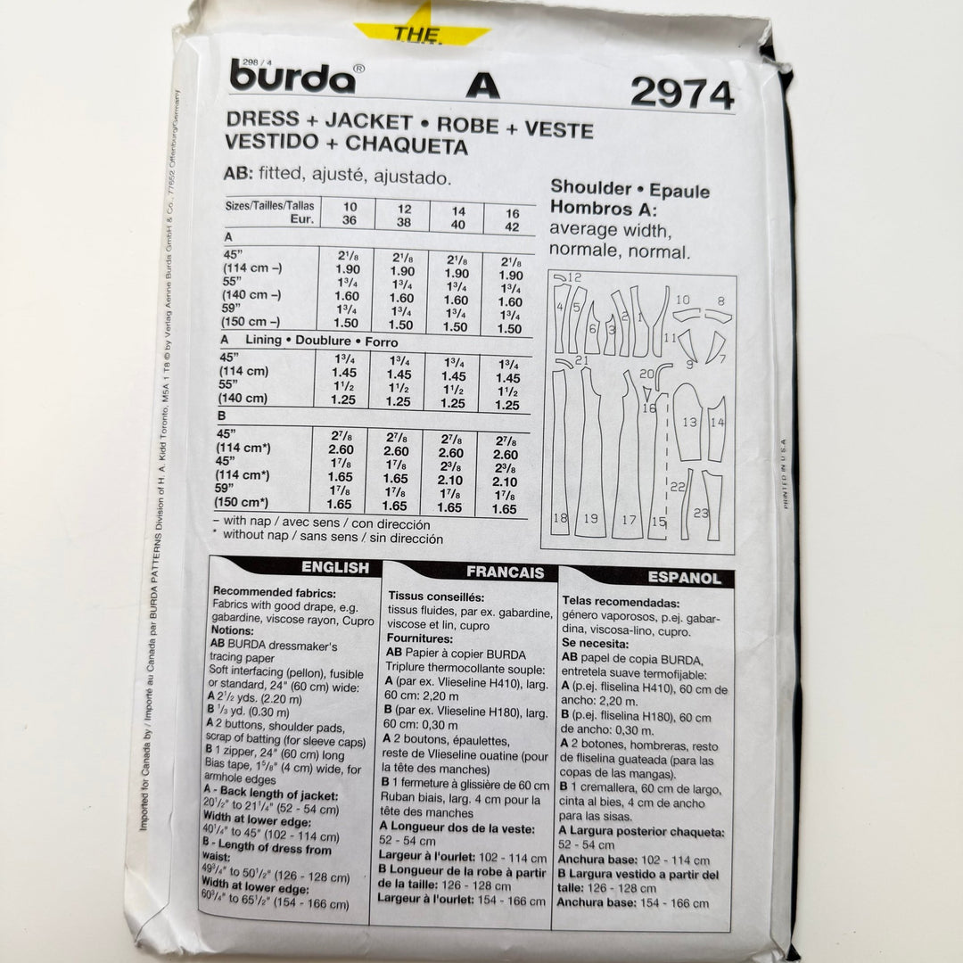 Sewing Pattern - Womenswear - Burda 2974 - True Deadstock supplies Fabric by private - Sustainable Textile | FABCYCLE