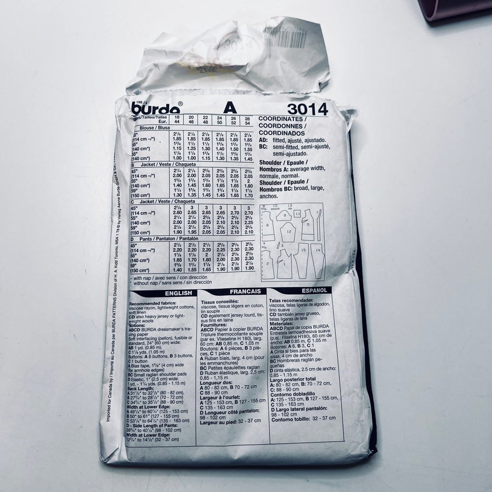 Sewing Pattern - Womenswear - Burda 3014 - True Deadstock supplies Fabric by private - Sustainable Textile | FABCYCLE