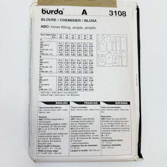 Sewing Pattern - Womenswear - Burda 3108 - True Deadstock supplies Fabric by private - Sustainable Textile | FABCYCLE