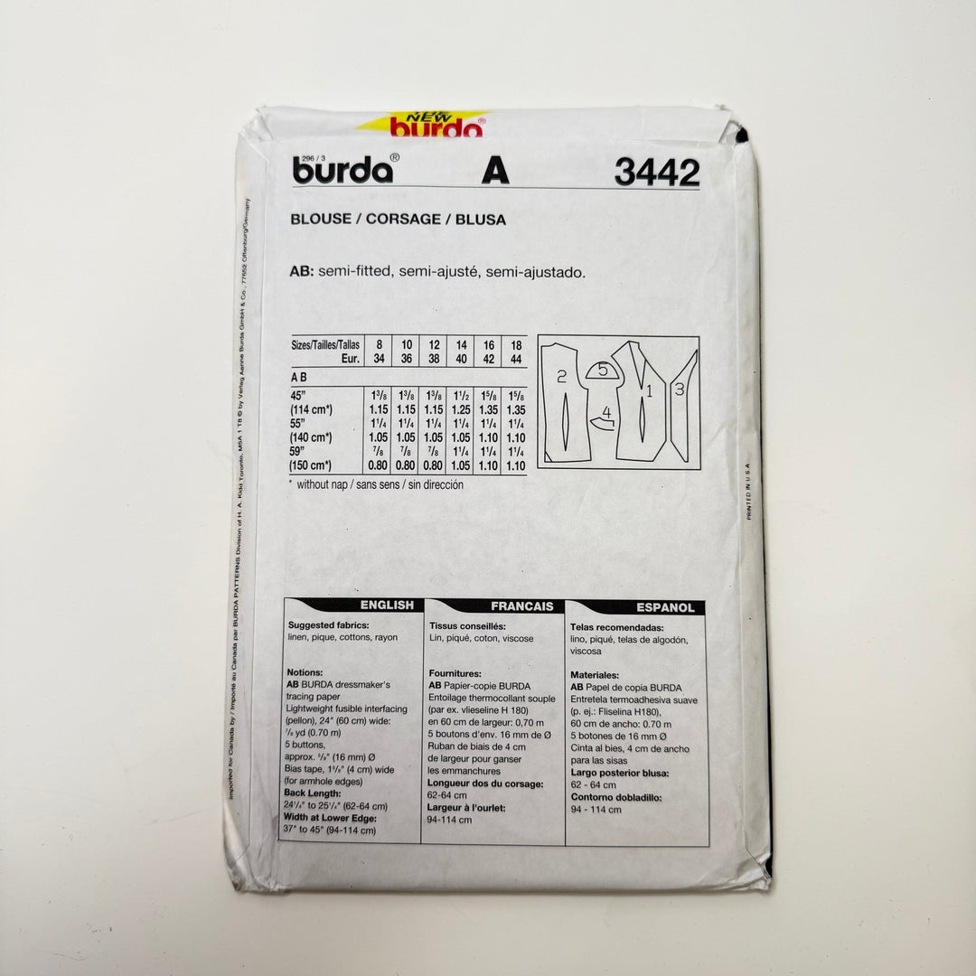 Sewing Pattern - Womenswear - Burda 3442 - True Deadstock supplies Fabric by private - Sustainable Textile | FABCYCLE