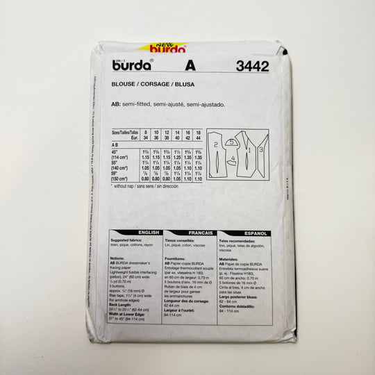 Sewing Pattern - Womenswear - Burda 3442 - True Deadstock supplies Fabric by private - Sustainable Textile | FABCYCLE