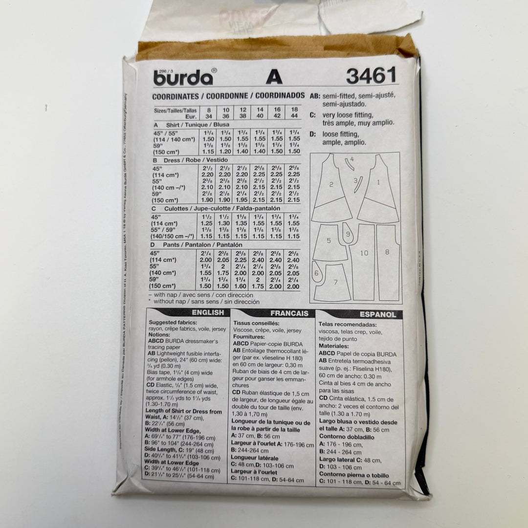 Sewing Pattern - Womenswear - Burda 3461 - True Deadstock supplies Fabric by private - Sustainable Textile | FABCYCLE
