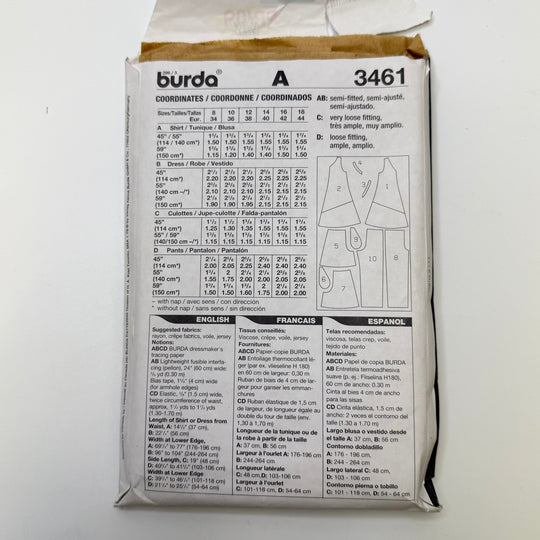 Sewing Pattern - Womenswear - Burda 3461 - True Deadstock supplies Fabric by private - Sustainable Textile | FABCYCLE