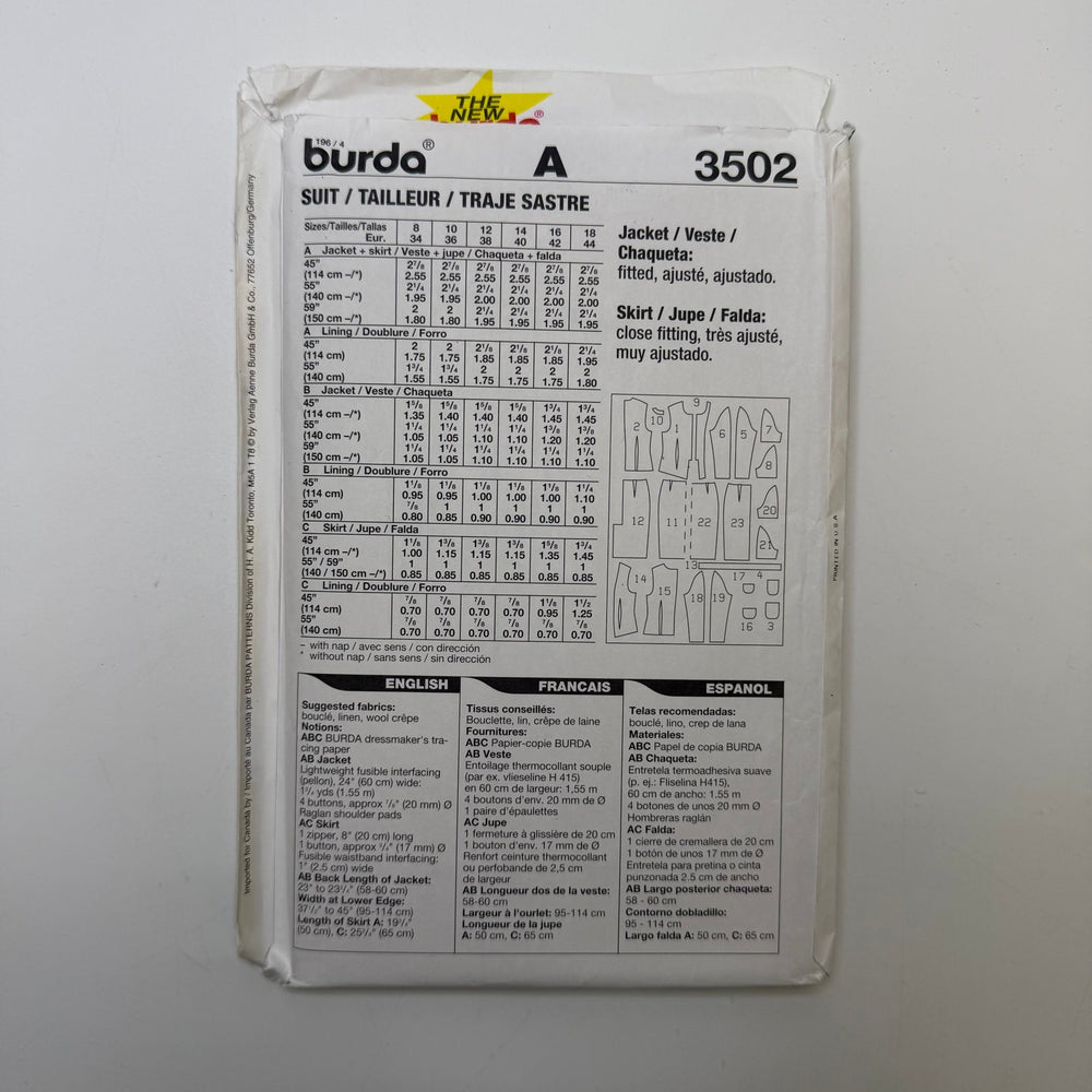 Sewing Pattern - Womenswear - Burda 3502 - True Deadstock supplies Fabric by private - Sustainable Textile | FABCYCLE