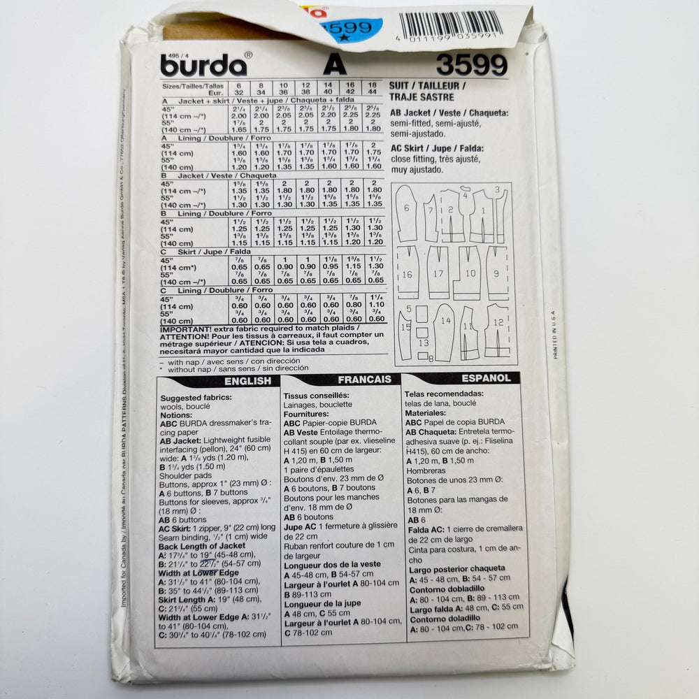 Sewing Pattern - Womenswear - Burda 3599 - True Deadstock supplies Fabric by private - Sustainable Textile | FABCYCLE