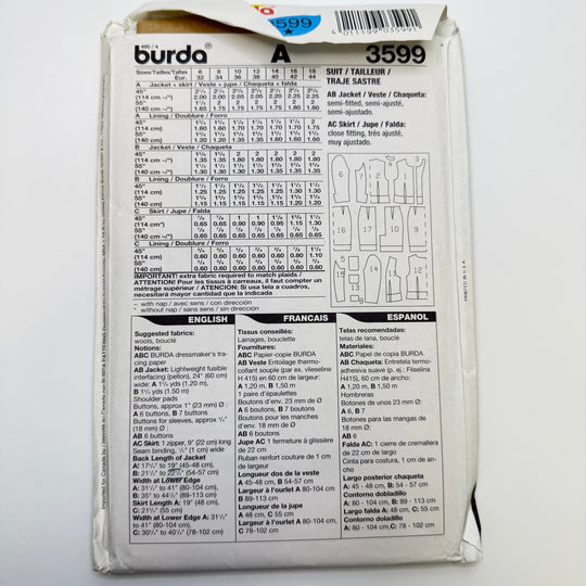 Sewing Pattern - Womenswear - Burda 3599 - True Deadstock supplies Fabric by private - Sustainable Textile | FABCYCLE