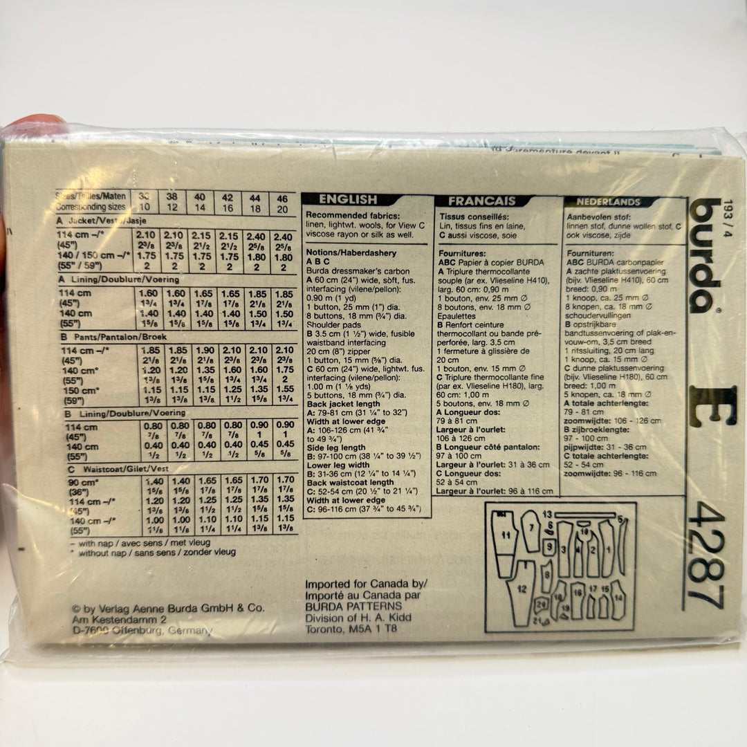 Sewing Pattern - Womenswear - Burda 4287 - True Deadstock supplies Fabric by private - Sustainable Textile | FABCYCLE
