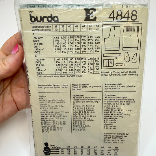 Sewing Pattern - Womenswear - Burda 4848 - True Deadstock supplies Fabric by private - Sustainable Textile | FABCYCLE