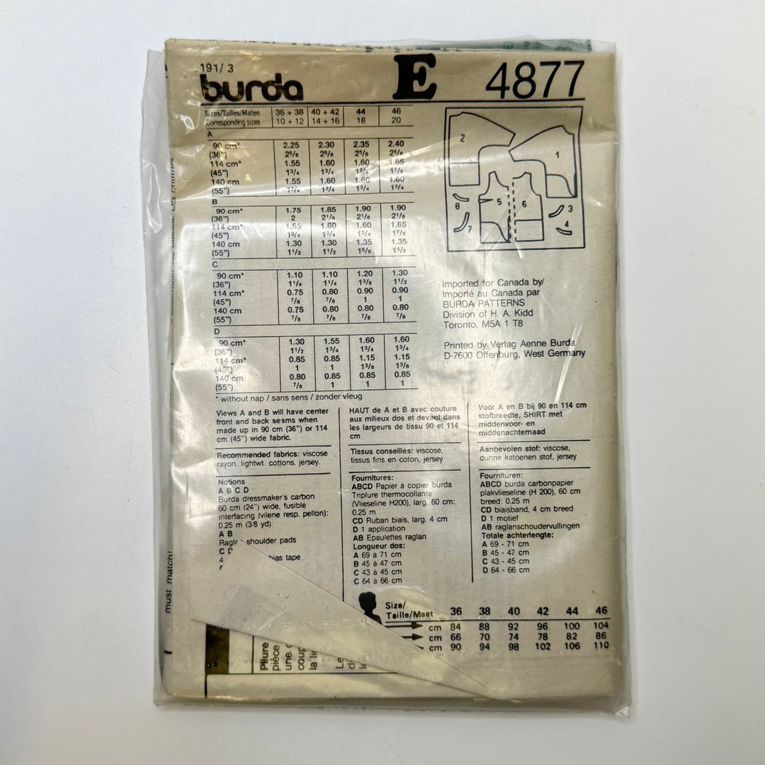 Sewing Pattern - Womenswear - Burda 4877 - True Deadstock supplies Fabric by private - Sustainable Textile | FABCYCLE
