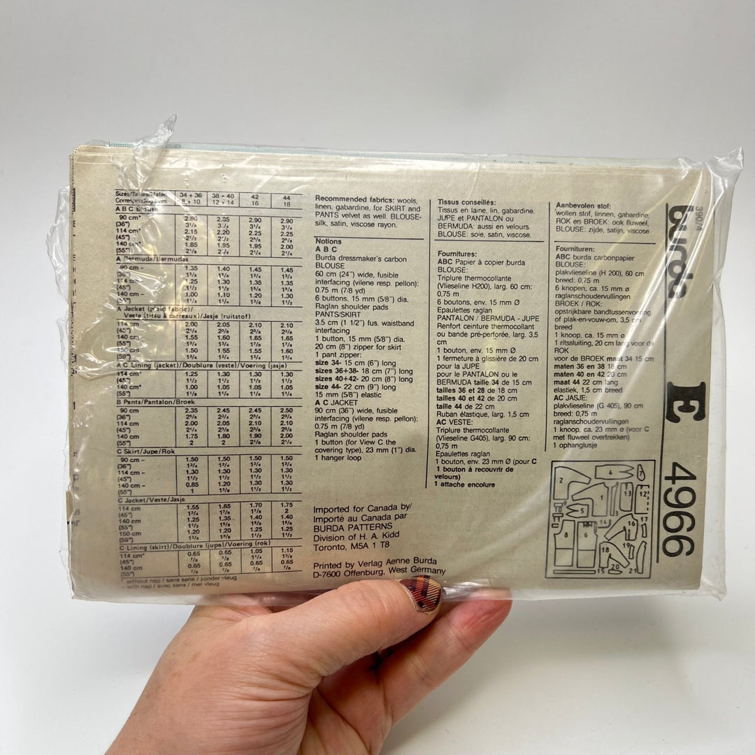 Sewing Pattern - Womenswear - Burda 4966 - True Deadstock supplies Fabric by private - Sustainable Textile | FABCYCLE