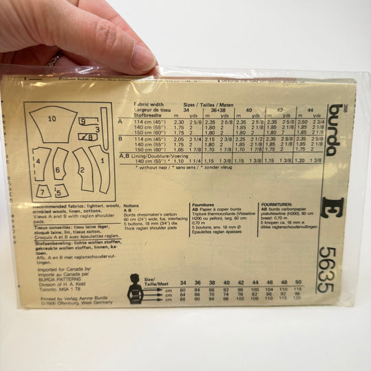 Sewing Pattern - Womenswear - Burda 5635 - True Deadstock supplies Fabric by private - Sustainable Textile | FABCYCLE