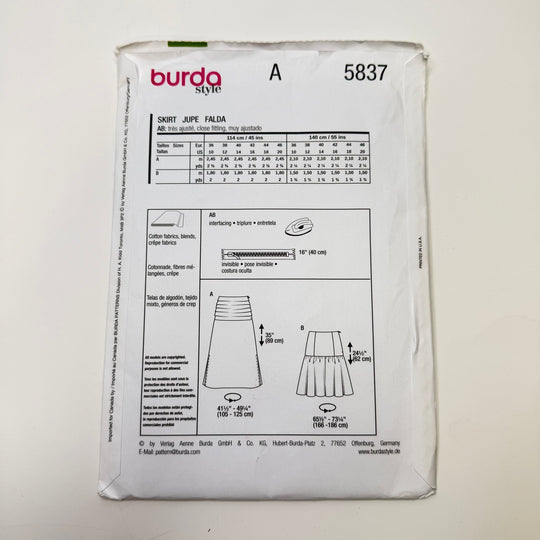 Sewing Pattern - Womenswear - Burda 5837 - True Deadstock supplies Fabric by private - Sustainable Textile | FABCYCLE