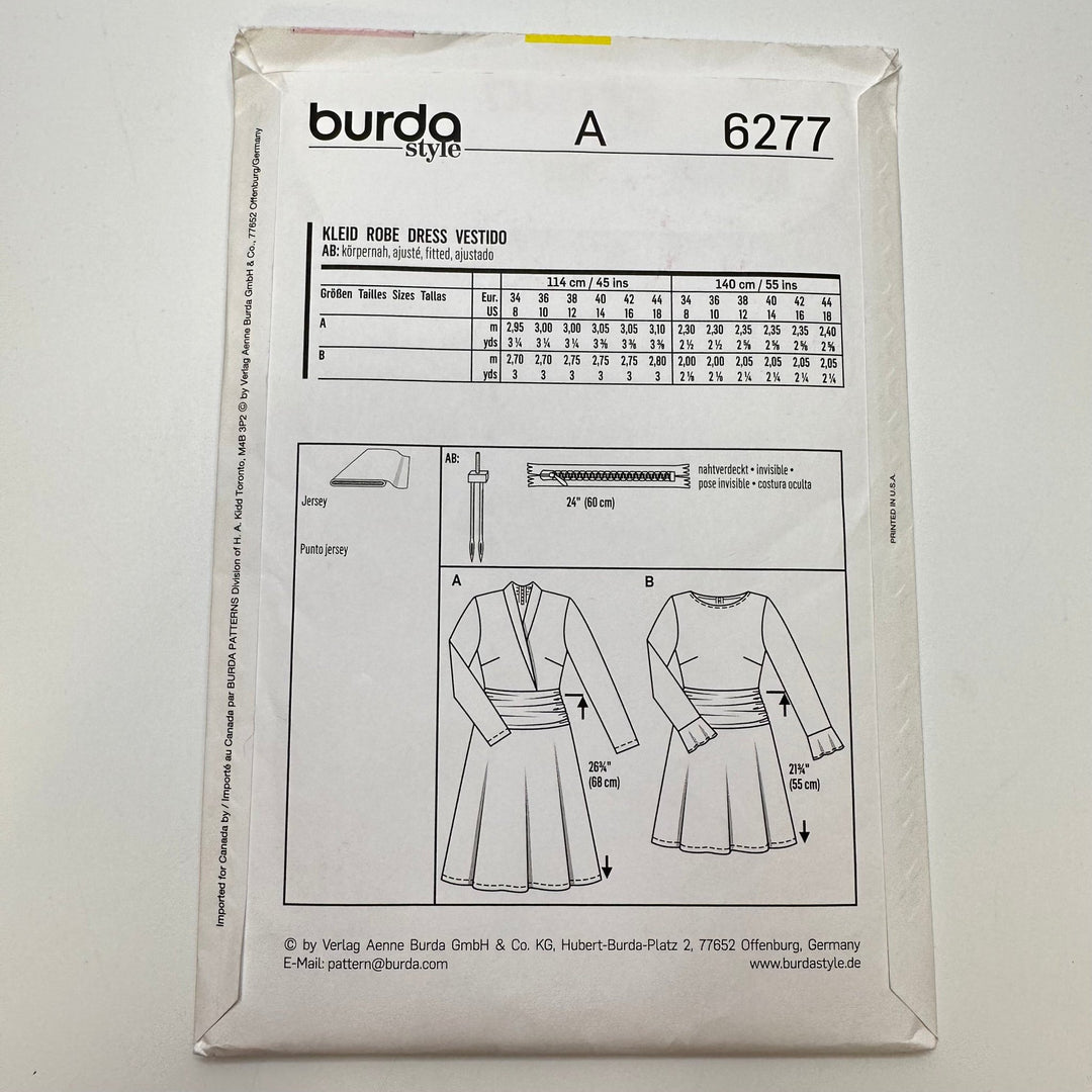 Sewing Pattern - Womenswear - Burda 6277 - True Deadstock supplies Fabric by private - Sustainable Textile | FABCYCLE