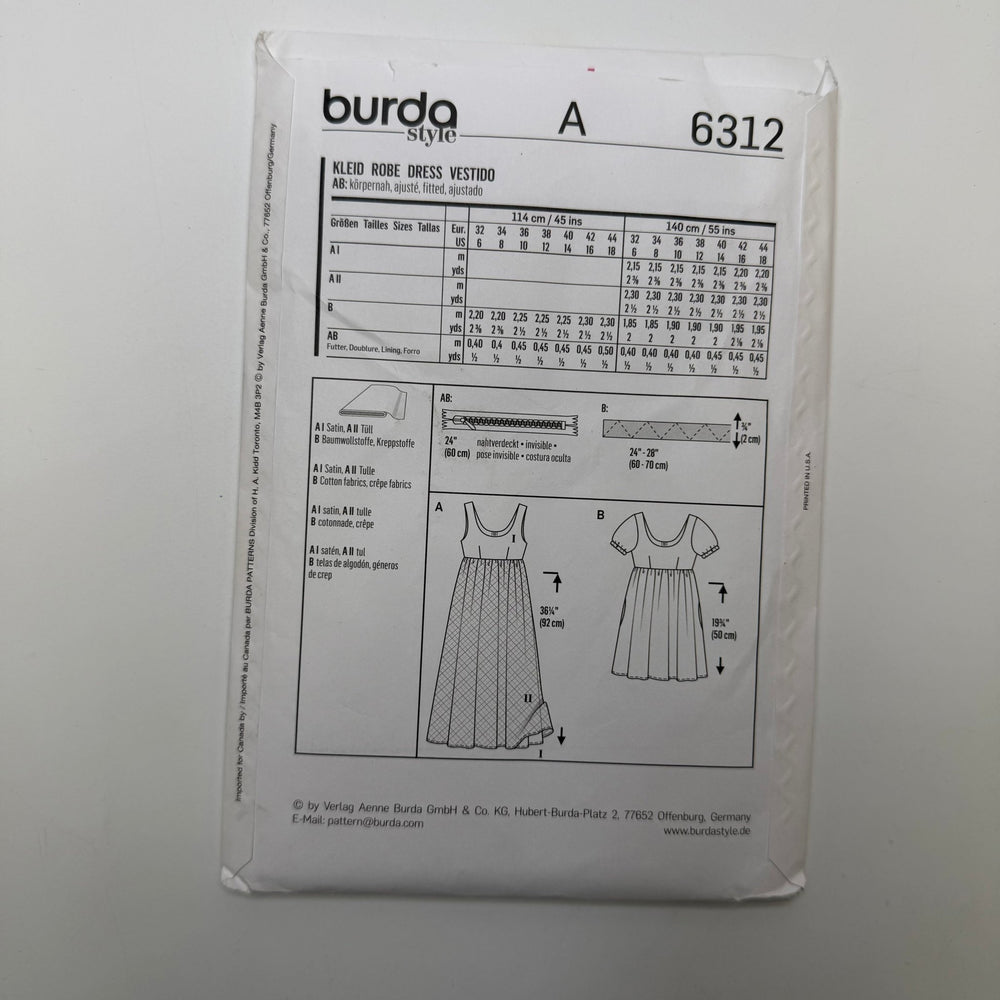 Sewing Pattern - Womenswear - Burda 6312 - True Deadstock supplies Fabric by private - Sustainable Textile | FABCYCLE