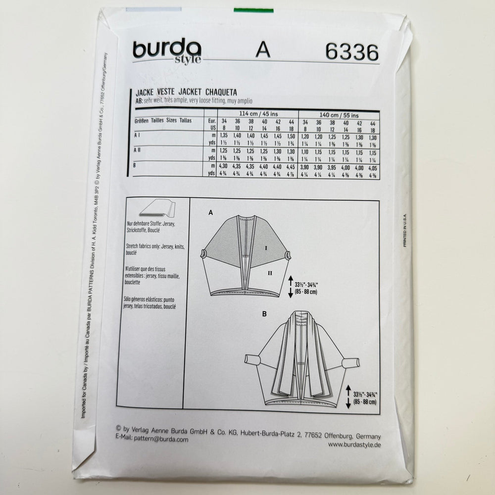 Sewing Pattern - Womenswear - Burda 6336 - True Deadstock supplies Fabric by private - Sustainable Textile | FABCYCLE
