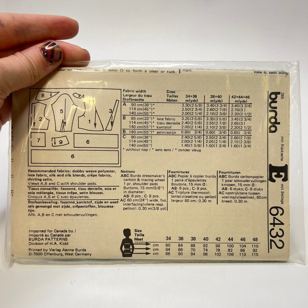 Sewing Pattern - Womenswear - Burda 6432 - True Deadstock supplies Fabric by private - Sustainable Textile | FABCYCLE