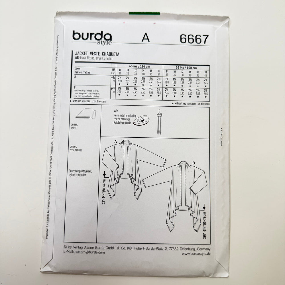 Sewing Pattern - Womenswear - Burda 6667 - True Deadstock supplies Fabric by private - Sustainable Textile | FABCYCLE
