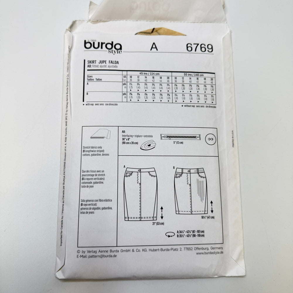 Sewing Pattern - Womenswear - Burda 6769 - True Deadstock supplies Fabric by private - Sustainable Textile | FABCYCLE