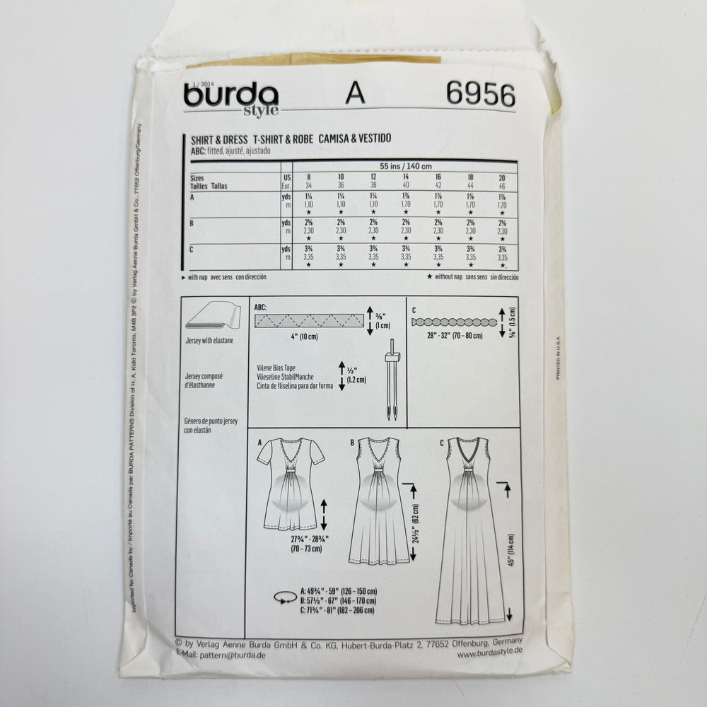 Sewing Pattern - Womenswear - Burda 6956 - True Deadstock supplies Fabric by private - Sustainable Textile | FABCYCLE