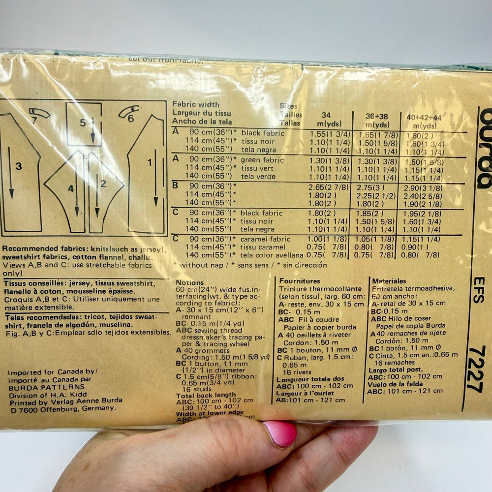 Sewing Pattern - Womenswear - Burda 7227 - True Deadstock supplies Fabric by private - Sustainable Textile | FABCYCLE
