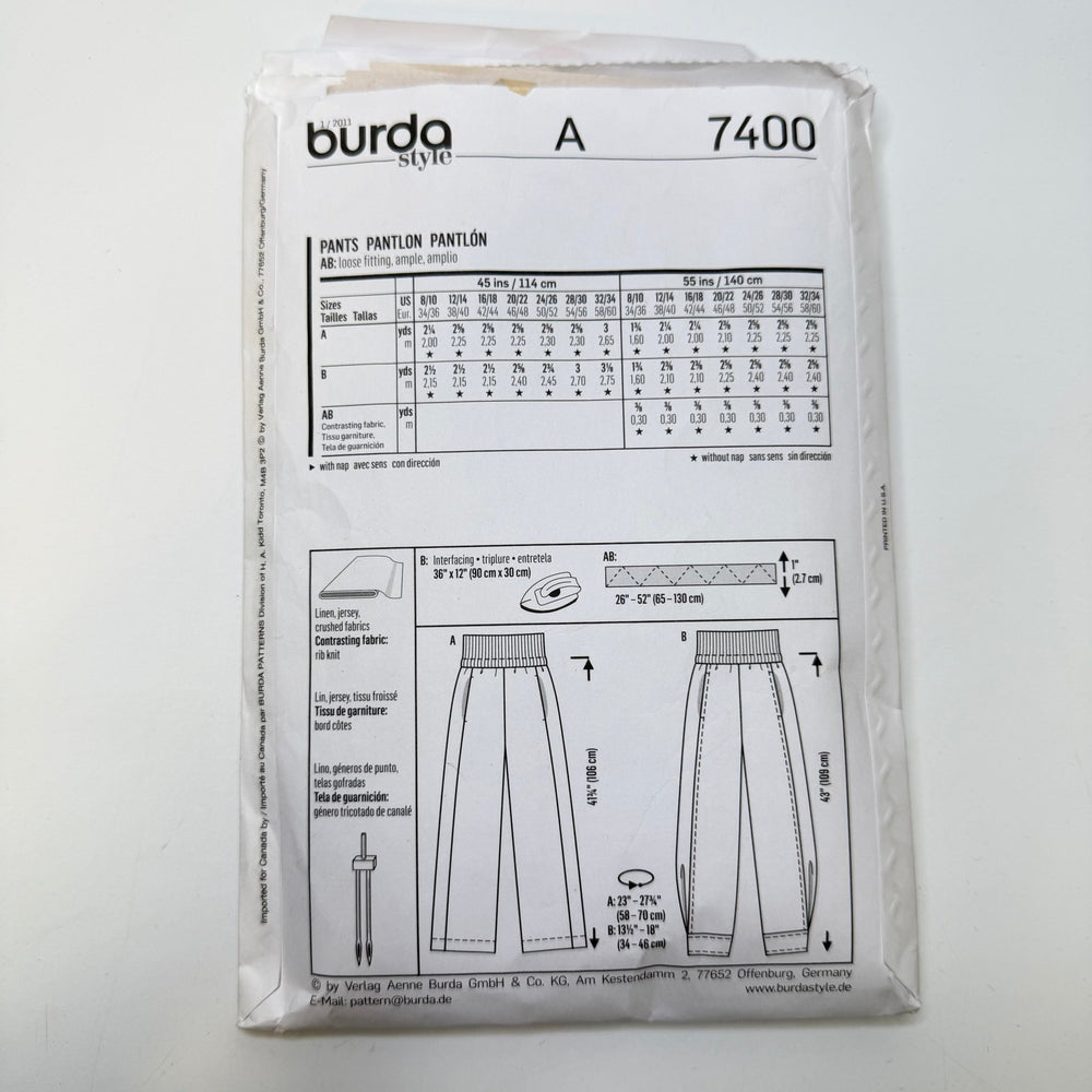 Sewing Pattern - Womenswear - Burda 7400 - True Deadstock supplies Fabric by private - Sustainable Textile | FABCYCLE