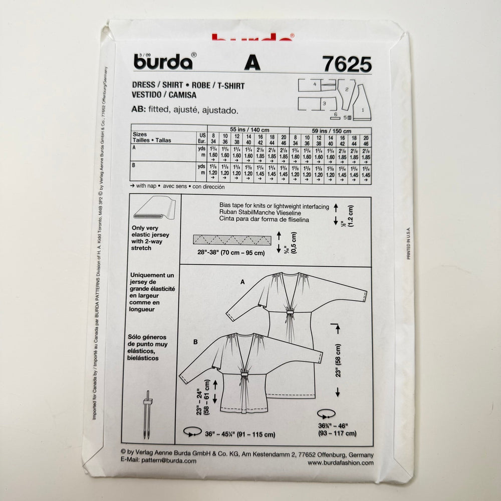 Sewing Pattern - Womenswear - Burda 7625 - True Deadstock supplies Fabric by private - Sustainable Textile | FABCYCLE