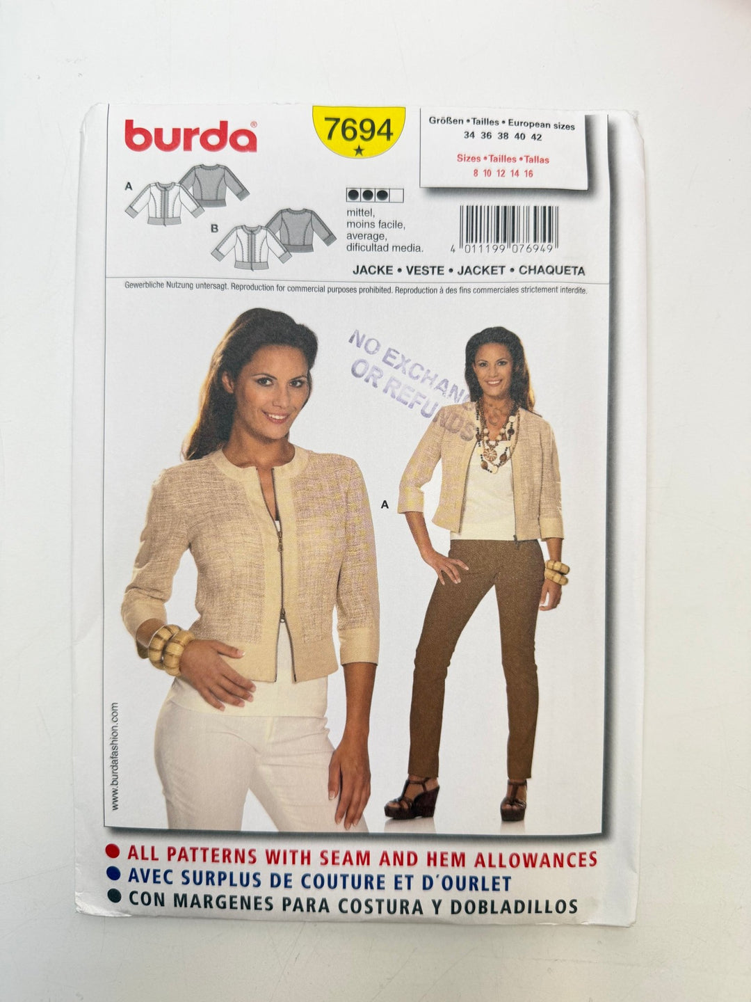 Sewing Pattern - Womenswear - Burda 7694 - True Deadstock supplies Fabric by private - Sustainable Textile | FABCYCLE