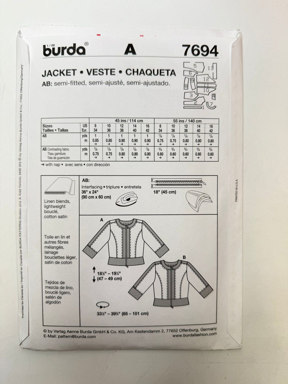 Sewing Pattern - Womenswear - Burda 7694 - True Deadstock supplies Fabric by private - Sustainable Textile | FABCYCLE